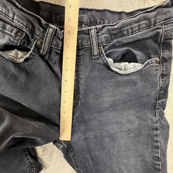 Levis 541 Jeans Mens 34x32 Black Gray Denim Athletic Fit Tapered Leg Distressed - Picture 14 of 16